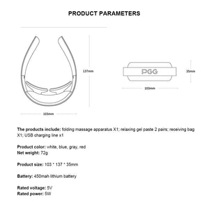 PGG Folding Portable Neck Massager 5 Modes Massage Pulse Infrared SP